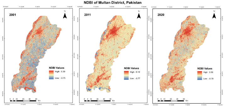 Exploring the nexus between LULC transformation, land surface temperature, and drought in a rapidly urbanizing landscape: The case of Multan