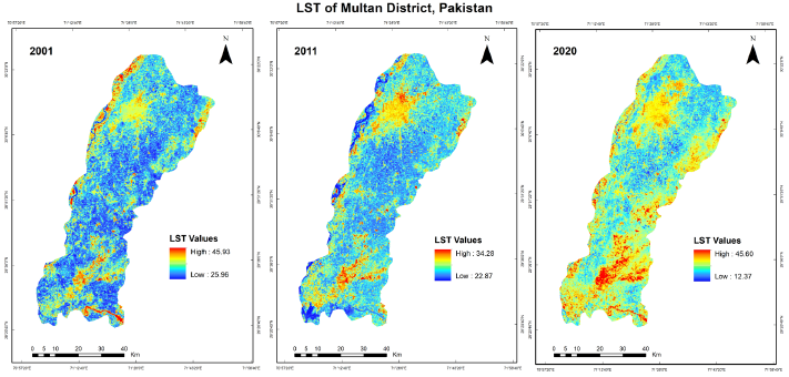 Exploring the nexus between LULC transformation, land surface temperature, and drought in a rapidly urbanizing landscape: The case of Multan