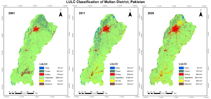 Exploring the nexus between LULC transformation, land surface temperature, and drought in a rapidly urbanizing landscape: The case of Multan