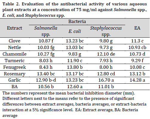 The biological activity of some medicinal plant aqueous extracts in inhibiting the growth of pathogenic Gram-negative and Gram-positive bacteria